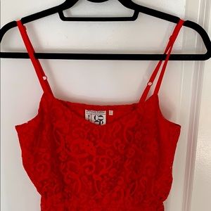 12th street by Cynthia Vincent Red Lace Dress